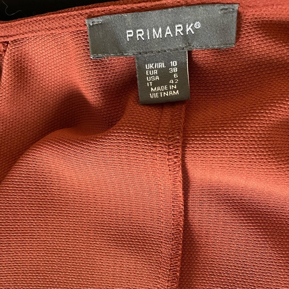Primark long rust light jacket with gold zipper pocket detail size UK10 - Picture 3 of 3